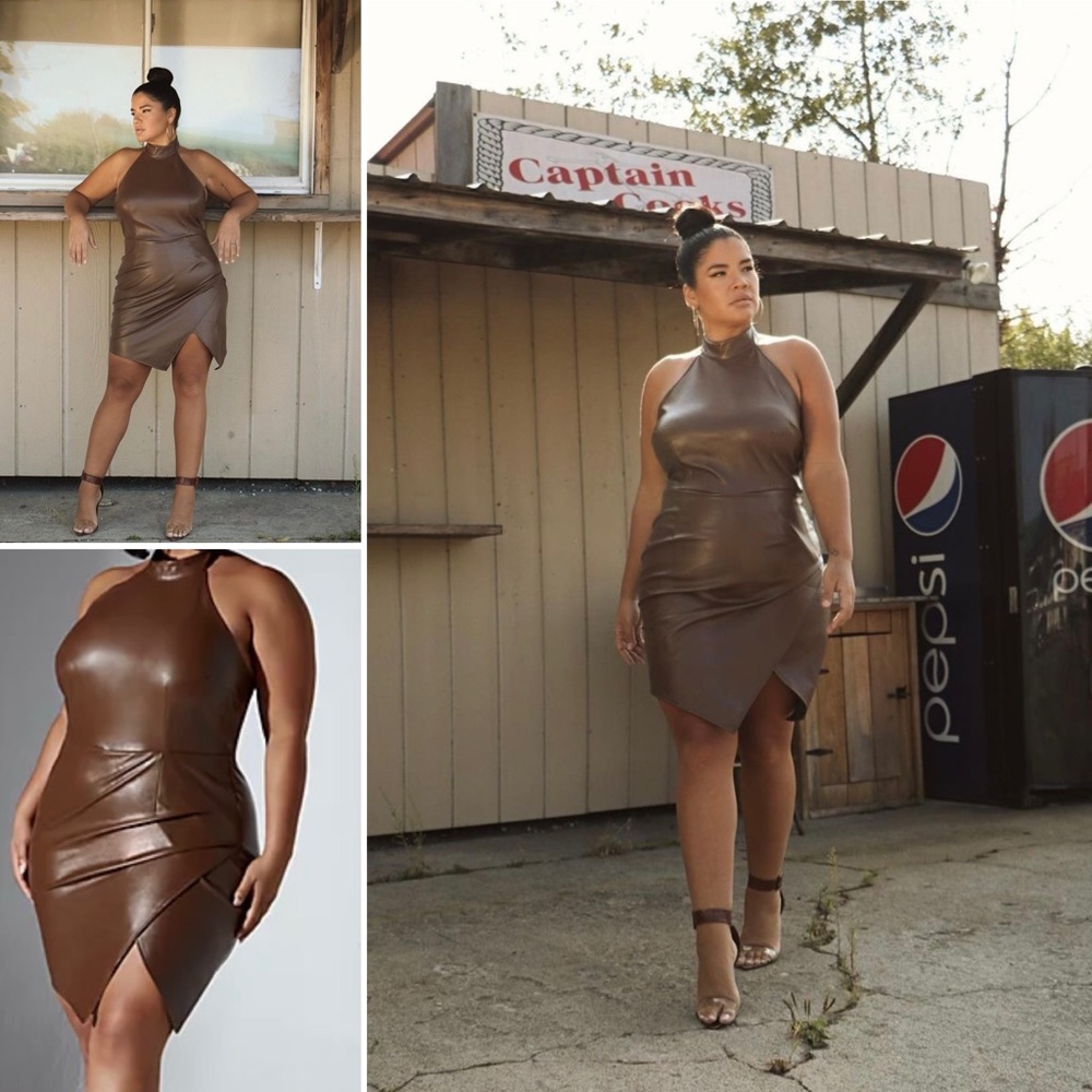 Brown halter dress